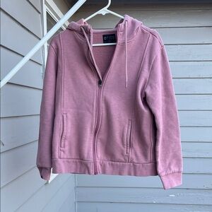 Figs Dusty Pink Zip-Up Hoodie